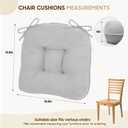 YUNLUYE D-Shaped Chair Cushions, 4" Thick Dining Chair Pads Machine-Washable, Seat Cushions for Chair 18" x 18", Set of 6 18-Grey-6