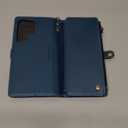 Defencase for Galaxy S25 Ultra Case Wallet with RFID Blocking Card Holder for Women Men, PU Leather Magnetic Snap Flip Wristlet Strap Zipper Wallet Phone Cases for Samsung Galaxy S25 Ultra 6.9", Blue