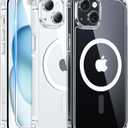 FNTCASE for iPhone 15 Case Clear: iPhone 14/13 Case Magnetic Phone Cases with Screen Protector Compatible with Magsafe Slim Anti Yellowing Rugged Protective Transparent Cell Cover (A-Clear)