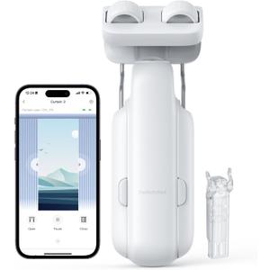 SwitchBot Automatic Curtain Opener - Bluetooth Remote Control Smart Curtain with App/Timer, Upgraded High-Performance Motor, Add SwitchBot Hub to Work with Alexa, Google Home, HomeKit