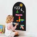 Warasee Magnetic Arch Wall Decal: Small 15.7" x 31.5" Vinyl Peel and Stick Chalkboard for Kids Playroom Classroom Home Use - Educational Learning Tool for Toddlers 1-3 & Children 4-7 (Black)