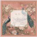 Pink Chinoiserie Floral Peacock Mahjong Mat, Oriental Chinese Bird Non-Slip Noise Reduction Gaming Mat 31.5 x 31.5 Inch for Table American Mahjong Games Card Games Poker Board Dominoes