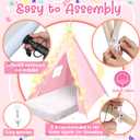 Lemosae 6 Pack Kids Teepee Tent, Light Pink