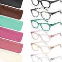 BLS BLUES Reading Glasses for Women, Blue Light Blocking, Vintage Computer Eyewear, +1.25 