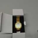 Women's Step Counter Pedometer Watch with Stainless Steel Bracelet, Stylish Design, No App, No Charging Needed for Step, Calorie, Distance, Alarm, Countdown TimerTU-2401 (Gold)