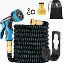 100 ft Expandable Garden Hose  Ultra Flexible,Durable Collapsible Latex Core & Solid Brass Fitting, No KinkFree Expanding Garden Pipes Hose  RV, Gardening Marine and Camper Water Garden Hoses