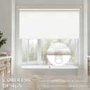 Birch Ivory Cordless Roller Shades Non See Through Blinds 55" W x 72" H
