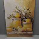 QIXIANG Lemon Wall Art Kitchen Fruits Pictures Citrus Fruit Canvas Prints Yellow Lemon Jars Painting for Living Room Dining Room Decor (yellow,16W x 24L)