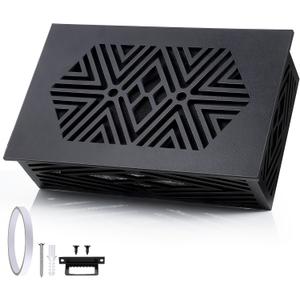 Saillong Doorbell Chime Cover Box Only, Decorative Wood Doorbell Cover for Wall Inside with Geometric Design, Indoor Doorbells Covers with Mounting Hardware, Chime Not Included(Black)