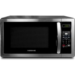 Farberware 1.1 Cu. Ft. Countertop Microwave Oven  1000 Watts Power, Auto Cook Settings, Defrost, Easy Clean and Child Safety Lock - Stainless