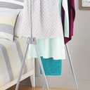 Whitmor Foldable Garment Rack - Rolling Clothes Rack - Adjustable Height - Silver 22.0 L x 34.75 W x 66.25 H inches
