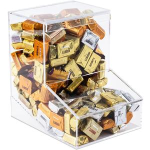Candy Dispenser - Bulk Acrylic Storage Holder with Two Lids for Countertop or Wall Mount - Store Chocolate, Treats, Sweets, and Snacks (1)