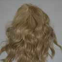 TSNOMORE 14 inches Mix Blonde Wigs for Women, Short Curly Wavy Wig with Bangs, Looking Natural Heat Resistant Fiber Hair Wig (Mix Blonde-With Bangs)