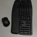 Ergonomic Wireless Keyboard Mouse Combo, EDJO Bluetooth/2.4G Dual-Mode Connection, Soft Foam Wrist Rest, Silent Typing, Waves Key Design and 3-Level DPI Adjustable Wireless Mouse for Windows, Mac OS (black)