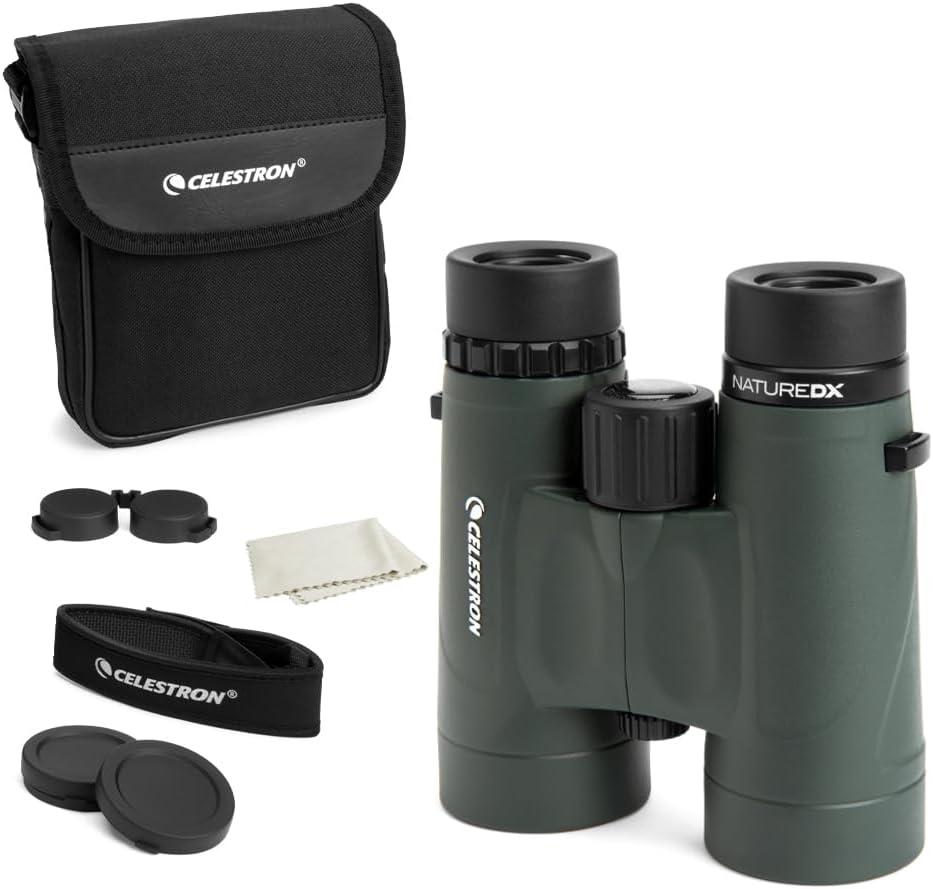 Celestron - Nature DX 10x42 Binoculars  Ideal for Birding and Outdoors  42mm Objective Lenses  5.8 Field of View  BaK-4 Prisms  Fully Multi-Coated  Waterproof and Fogproof