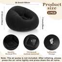 Realspring Inflatable Bean Bag Chairs Outdoor Blow up Camping Chairs Inflatable Lazy Sofa Folding Portable Bean Bag Loungers Couch for Movie Night(Black,2 Pcs)