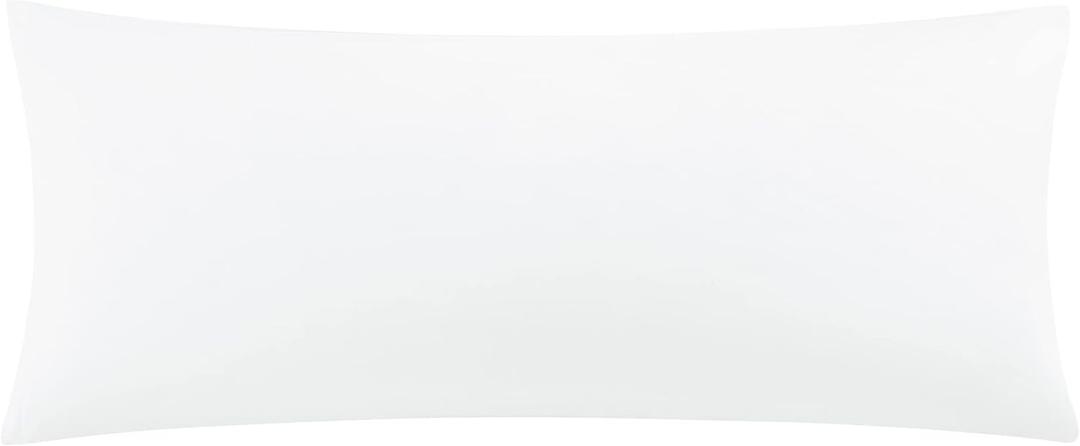 uxcell Soft Microfiber Body Pillow Cover with Zipper Closure, Long Pillow Cases for Body Pillows Weave for 90 GSM Polyester, White Body (20"x54")