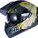 HAX Obsidian Full Face Dual Visor Adult Motorcycle Helmet for Motorbike Street Bike with Pinlock Ready DOT Approved Slayer Gold, L (Black)