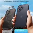 Shockproof for iPhone 16 Case, [Full Camera Protection] [Military-Grade Drop Protection] Protective Anti-Yellow Slim Translucent Matte Skin-Friendly for iPhone 16 Phone Case, Black
