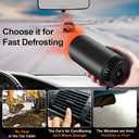 ELOHEI 12V Car Heater, 150W 2 in 1 Fast Portable fan Heater and Defroster for Car Windshield, Car Heater that Plugs Into Cigarette Lighter with Suction Holder for All Cars (Black)