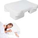 Side Sleeper Pillow with Arm Hole, Contour Memory Foam Pillow, Ergonomic Design for Side Sleeper for Neck and Shoulder Pain Relief - White