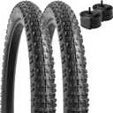 YUNSCM 2-PCS 26" Mountain Bike Tires 26x2.60/66-559 and 26" Heavy Duty Bike Tubes Schrader Valve Compatible with Off Road Bike 26x2.50 26 x 2.60 26x2.5 26x2.6 Bike Bicycle Tires and Tubes (Y-917)