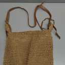 Gets Handwoven Round Rattan Bag Straw Crossbody Shoulder Bag for Women Bohemian Straw Tote Bag Beach Carrying Handbag (887866 Beige)