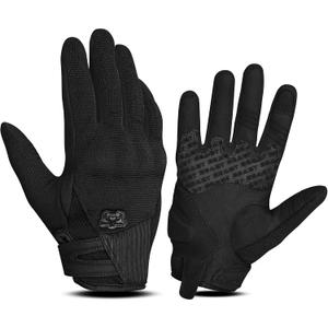 Summer Motorcycle GlovesBreathable Touchscreen Riding Gloves for Men Women, Lightweight Off-Road Racing Guantes with Finger Guards,Non-Slip Grip, (Black, XL)