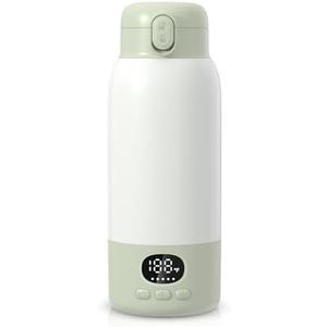 Portable Bottle Warmer for Travel,Milk Warmer for Baby Breastmilk with Fast Heating & Precise Temp Control, Bottle Warmer for Car, Outdoors, 500ML Large Capacity,Green