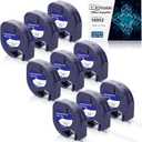 Clear Label Maker Tape Compatible for Dymo Label Maker Refills Clear Transparent 16952 S0721530 Letra Tag Refills 12mm x 4m for Letra Tag LT-100H LT-100T Plus LT-110T QX50 2000 XR, 9 Pack (Black on Clear)