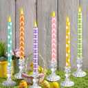 Honoson 6 Pcs Easter Flameless Taper Candles 10.6 Inch Colorful Candles Battery Operated LED Candlesticks for Easter Dinner Table Home Party Decor