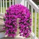 Artificial Bougainvillea Flowers Plants for Outdoors Decoration, 4 Pcs Faux Silk Hanging Flowers Long Trailing Fake Vines for Front Door Porch Planter Balcony Patio Summer Spring Home Decor, Fuchsia