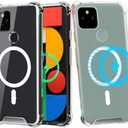 MeiyueEr Magnetic Case for Google Pixel 4A 4G,[Compatible with Magsafe] Shockproof Phone Bumper Cover, Anti-Scratch Clear Back (Clear)