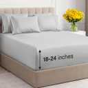 Extra Deep Queen Sheet Set - 6 Piece Breathable & Cooling Sheets - Hotel Luxury Bedding Set w/18-24 Inch Extra Deep Pockets - Easy Fit - Super Soft, Wrinkle Free and Comfy - French Grey, Queen Size (03 - French Grey)