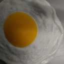 Kisangel Fake Fried Egg Toys, 4Pcs Artificial Cooked Eggs PVC Squeeze Toys Play Food Model for Kitchen Prank Props (9X9CM)