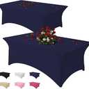 Table Cloth 2 Pack
Navy Blue
 4FT Spandex Tablecloth for Rectangle Fitted Table Cloths Stretch Covers Washable Wrinkle Free Tablecloths for Festival Camping Picnic Wedding Party