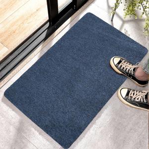 Front Door Mat Indoor Outdoor Entrance,30" x 17" Ultra Thin Low Profile Entry Rugs, Absorbent Door Mats and Muddy Doormats for Any Door, Entryway,Kitchen,Patio,Home (1'5" x 2'6" (Rectangular), Blue)