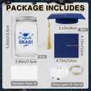 12 Sets 2026 Graduation Centerpieces for Tables, Glowing Mason Jar Centerpieces with Graduation Caps, Glowing Money Jars for College High School Congrats Grad Party Decor Supplies (Blue)