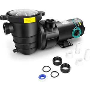 1.0 HP In/Above Ground Swimming Pool Pump, 110V 5220GPH Single Speed Pool Water Pumps lnground Above Ground with Filter Basket