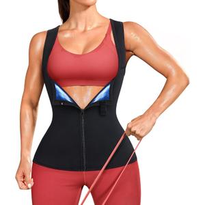 Junlan Waist Trainer for Women - Sauna Suit Sweat Vest Waist Trimmer for Working Out (Medium, Blue)