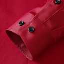 JOGAL Men's Dress Shirts Regular Fit Long Sleeve Stretch Business Wedding Button Down Shirts (Red, L)