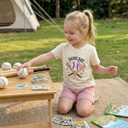 Toddler Baby Girl Game Day Outfit Summer Clothes Ball Theme Embroidery Short Sleeve T-Shirt Shorts 2Pcs Set (Pink)
