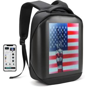 Led Backpack with Programmable Screen,HD Color Screen App Control 17 inches Laptop Backpack, Waterproof led bag, Travel, Motorcycle Backpack