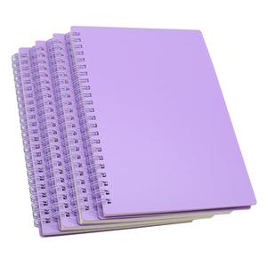 Yansanido Spiral Notebook, 4 Pcs 8.3 Inch x 5.9 Inch A5 Purple Thick Plastic Hardcover 8mm Ruled 80 Sheets -160 Pages Journals for Study and Notes (Purple, A5)
