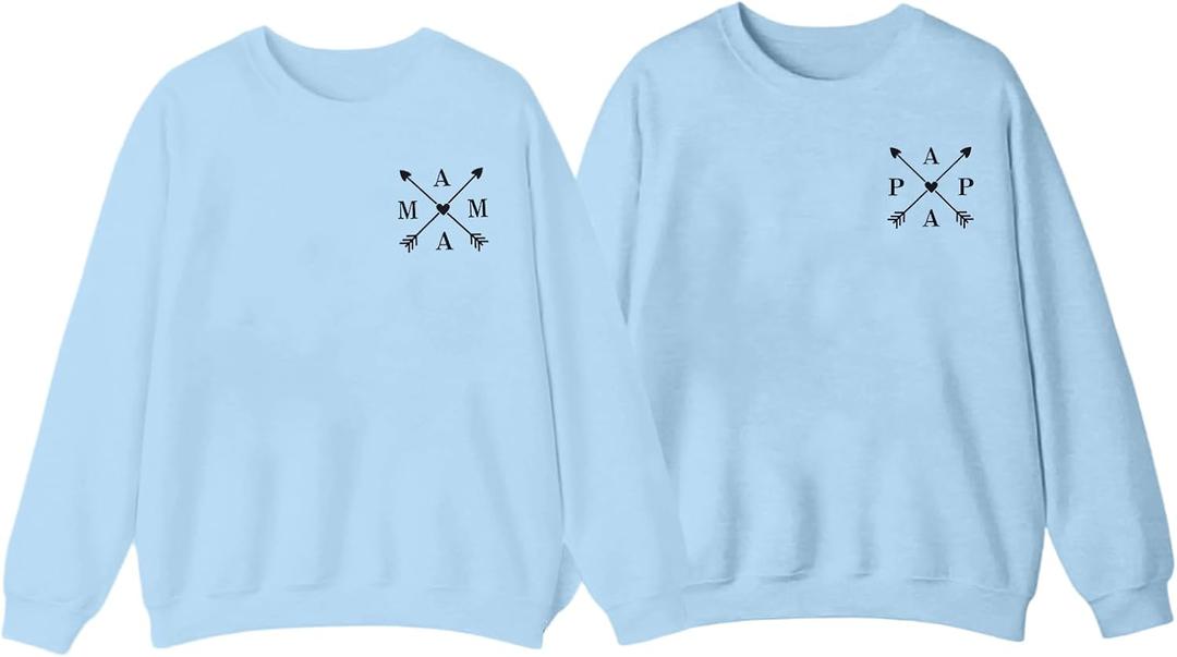 ASTANFY Mom Sweatshirt Dad Sweatshirt: Mom And Dad Shirts Parents Outfits Pregnancy Gifts Fall Crewneck Sweatshirts (Small)
