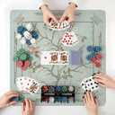 Cztulip Sgae Green Bird Chinoiserie Floral Mahjong Mat,Vintage Botanical Flower Non-Slip Noise Reduction Mahjong Pad,Cottagecore Garden Table Cover American Mahjong Poker Card Board Game,31.5x31.5Inch