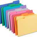 Staples Reinforced File Folders, Assorted Colors, Letter Size, 1/3-Cut Tabs, Durable 10.5-Point Stock, 100/Box
