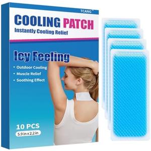 Pack Of 2 TCANG Instant Cooling Ice Packs for Outdoor Activities Summer Heat Relief - Large Disposable Cooling Patches for Neck Body, Camping Hiking Sports, Instant Temperature Drop 10 Pack