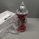 Fire Hydrant for Dogs to Pee On: Dog Fire Hydrant Pee Post Outdoor - 13" Training Post Statue for Yard Garden (Red-Silver)