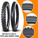 HOLATO Front 60/100-14 2.50-14 Tire and Inner Tube for 110cc 125cc CRF70 CRF110 XR70 KLX110 TTR90 PW80 RM60 RM65 TaoTao DB14 SSR Apollo Coolster Dirt Pit Bike Motorcycle Off Road Motocross Heavy Duty